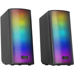 Altavoces Bluetooth Mars Gaming MSRGB2 5.3 15W, Procesador de Sonido DSP, Iluminación RGB Dinámica, Negro