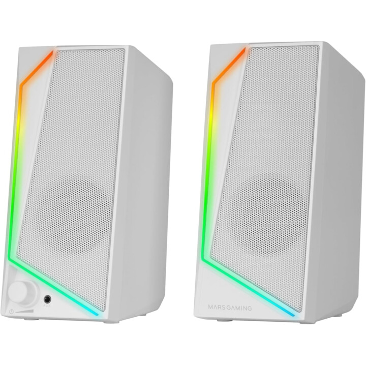 Mars Gaming MS72 15W Gaming -Lautsprecher, RGB Flow Lighting, Weiß