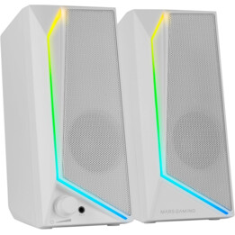 Mars Gaming MS72 15W Gaming -Lautsprecher, RGB Flow Lighting, Weiß