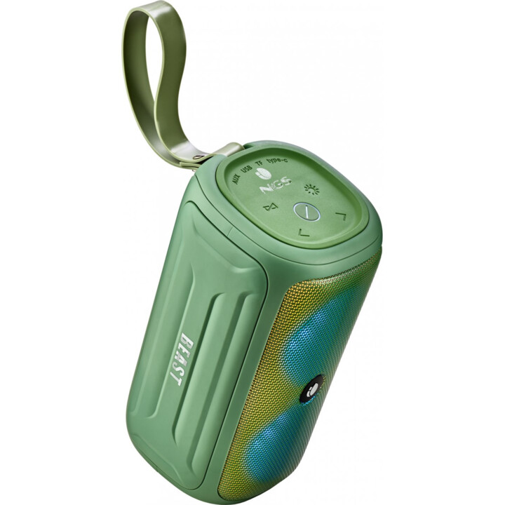 Roller Beast Green BT Coluna portátil estéreo IPX5 à prova de água 32 W, verde