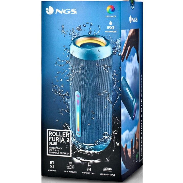 Roller Furia 2 Blue BT Lautsprecher, 30W, IPX7 wasserdicht, USB/FM/TF