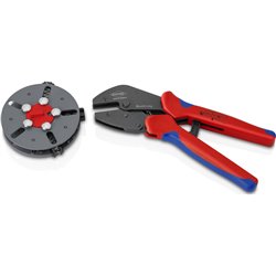 Alicates de crimpeado MultiCrimp con cargador de cambio y mango multicomponente pavonado 250 mm