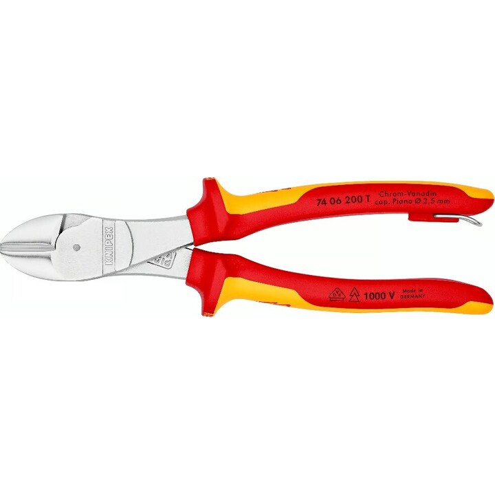 Taglierina diagonale ad alta leva, impugnatura multi-componente, cromata, lunghezza 200 mm