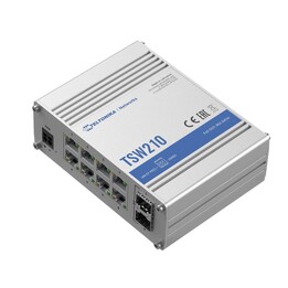 Teltonika Tsw210 | Conmutador | 8 puertos RJ45 de 1000 Mbps, 2 puertos SFP