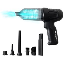 Grunkel Mini Cordless Vacuum Cleaner Carforce2 with 2 HEPA Filters and 16000mAh Accessories
