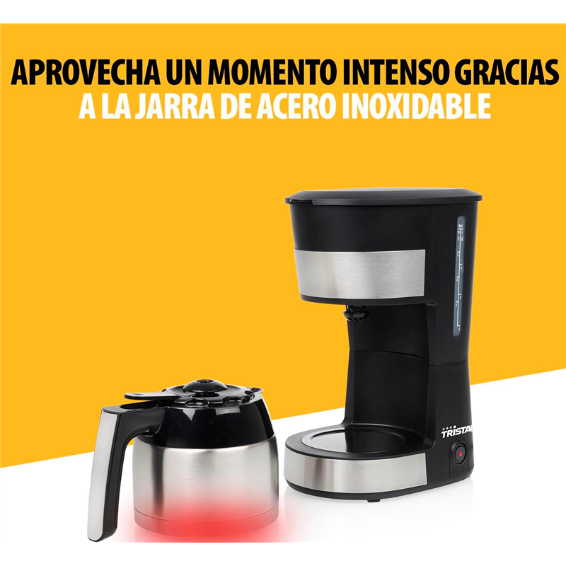 Tristar CM-1283 1L 900W 10 xícaras de aço inoxidável gotejamento cafeteira de cafeteira anti-drip system acampamento