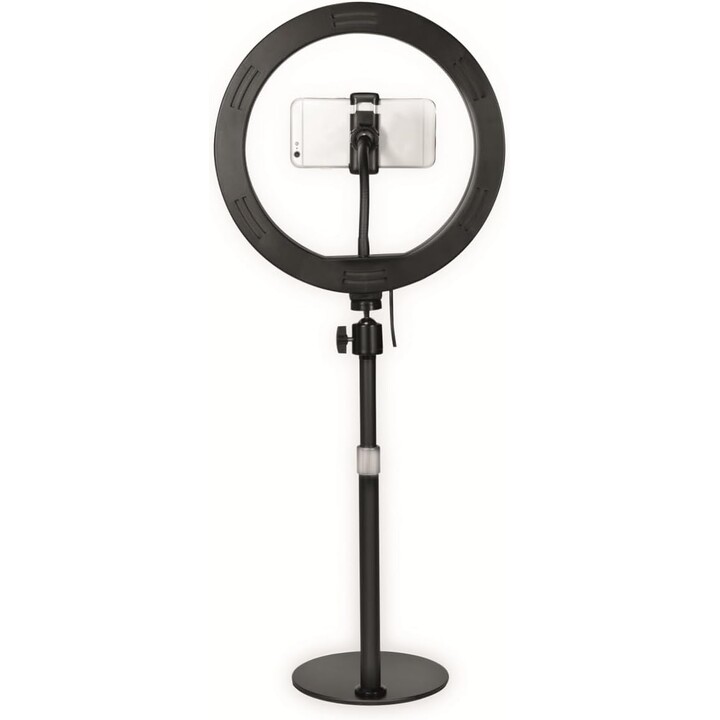 Logilink AA0152 - Lumière à anneaux LED (25 cm de diamètre) avec support de smartphone