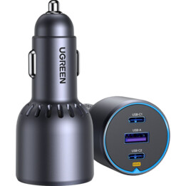 Chargeur de voiture rapide UGREEN 75 W 3 ports gris