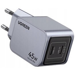 Chargeur rapide UGREEN Nexode Pro 45 W double USB-C GaN gris UE
