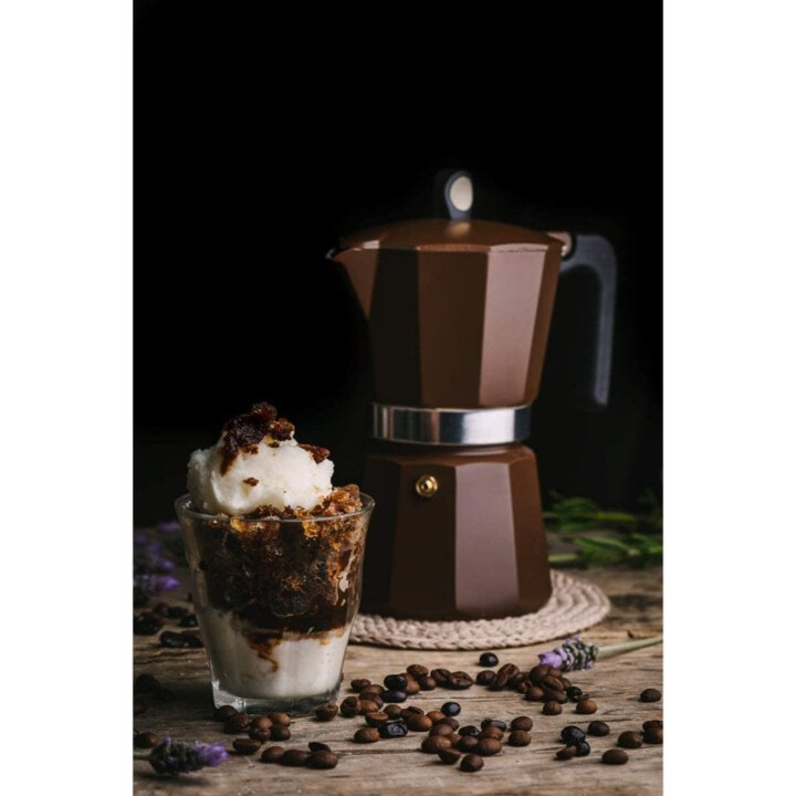 Cafetera Italiana de Aluminio Monix New Cream 12 Tazas Marrón