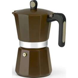Monix New Cream 12 xícara de cafeteira italiana de alumínio, Brown