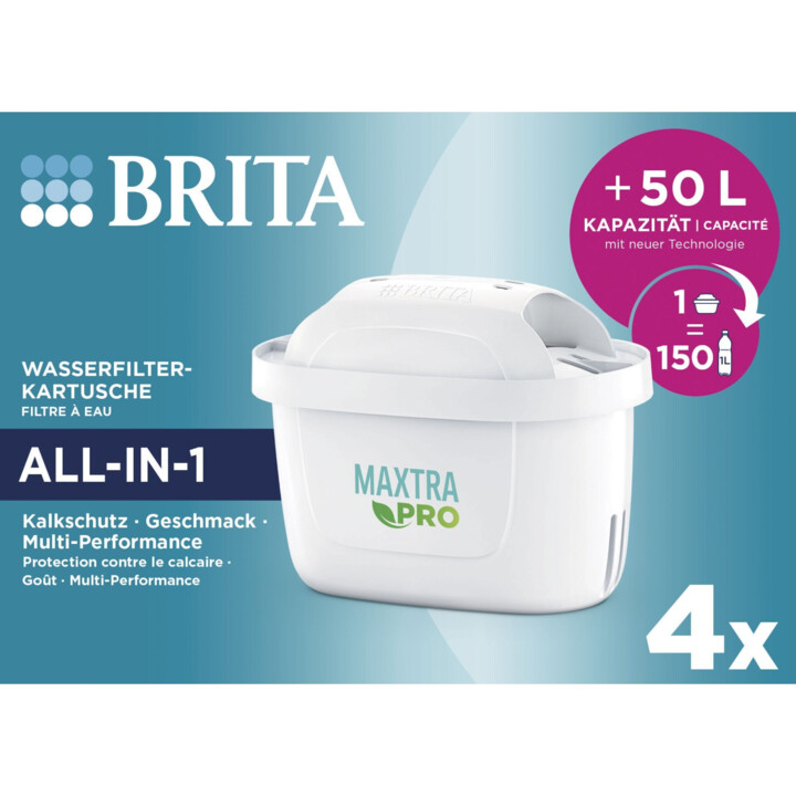 Cartouche filtrante Maxtra Pro pour filtre à eau de table BRITA, lot de 4