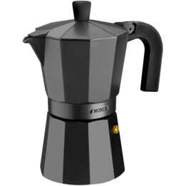 Cafetera Italiana Monix M640009 Vitro Noir de Aluminio 9 Tazas, Negra