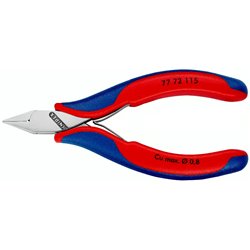 Cuttador diagonal eletrônico com junta de caixa, lida com garras com vários componentes, comprimento 115 mm