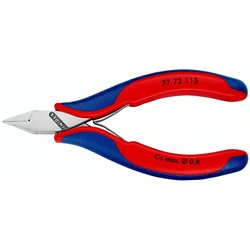Alicates de corte diagonal para electrónica con articulación de caja, mangos multicomponente, longitud 130 mm
