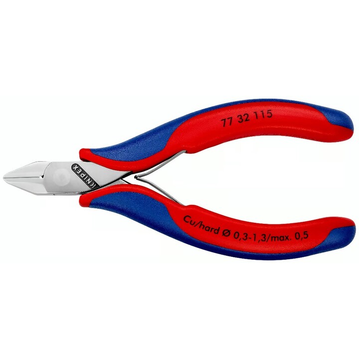 Electronics Diagonal Cutter With box joint, Handles multi-component grips, Length 115 mm