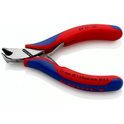 Alicates de corte para electrónica, longitud 120 mm, superficie pulida a espejo, mangos multicomponente