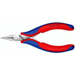 Alicates para electrónica con articulación de caja, longitud 115 mm, mangos multicomponente