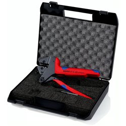 Alicates para crimpeado con matrices intercambiables, longitud 200 mm, superficie atramentada, mangos multicomponente