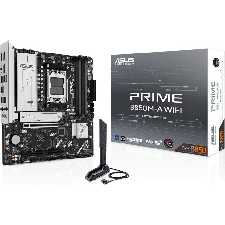 Mainboard|ASUS|AMD B850|SAM5|Micro-ATX|Speicher DDR5|Speichersteckplätze 4|1xPCI-Express 4.0 16x|1xPCI-Express 5.0 16x|3xM.2|1xH