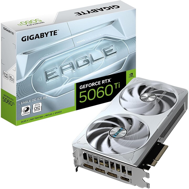Graphics Card|GIGABYTE|NVIDIA GeForce RTX 5060 Ti|8 GB|GDDR7|128 bit|PCIE 5.0 16x|GPU 2617 MHz|Dual Slot Fansink|1xHDMI|3xDispla