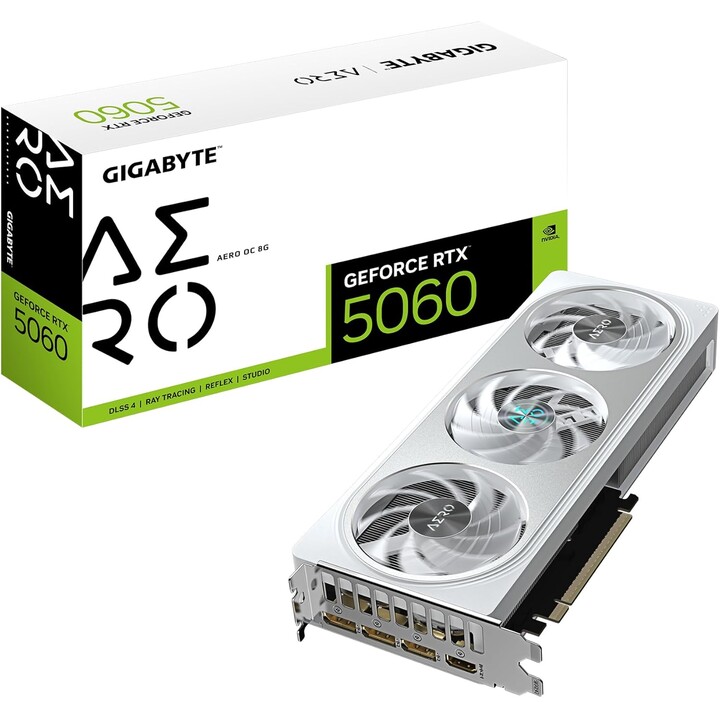 Scheda grafica|GIGABYTE|NVIDIA GeForce RTX 5060|8 GB|GDDR7|128 bit|PCIE 5.0 16x|GPU 2595 MHz|1xHDMI|3xDisplayPort|GV-N5060AEROOC