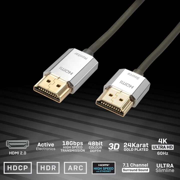 Câble HDMI à HDMI 3m/Chrome 41675 Lindy