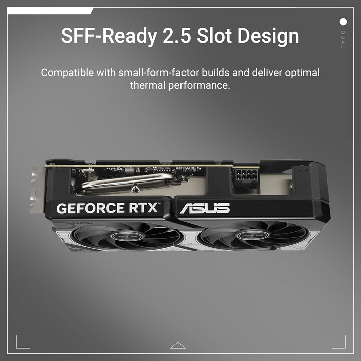 Carte graphique | ASUS | NVIDIA GeForce RTX 5060 | 8 Go | GDDR7 | 128 bits | PCIE 5.0 16x | Ventilateur double emplacement | 1x 