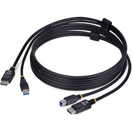 StarTech.com 1,8m DisplayPort und USB 5Gbps KVM Kabel, 4K 60Hz, DP 1.2 und USB 3.0 Universell Kompatibles Kombikabel für KVM-Swi