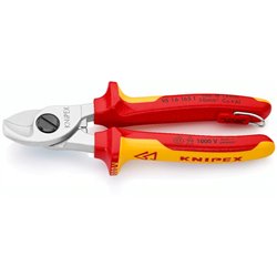 Tijeras para cables, longitud 165 mm, superficie cromada, mangos multicomponente