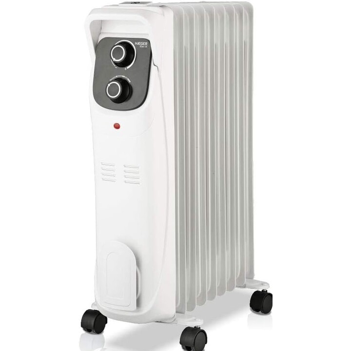 Elan IX, Radiateur électrique à bain d'huile avec puissance de 2000W et 3 réglages de chaleur pour contrôler le climat de la piè