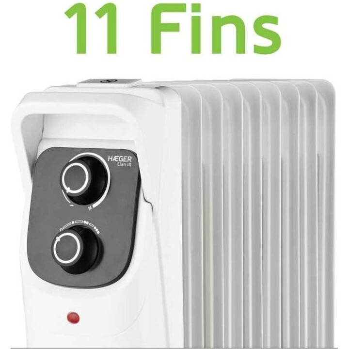 Radiatore Elan Xi Electric Oil Fild con 2500 W di potenza, bianco