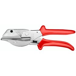Tijeras de inglete Para perfiles de plástico y caucho, Longitud 215 mm, Superficie cromada, Manguitos de un componente