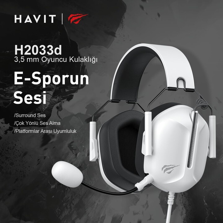 Havit H2033d Gaming Headset (weißschwarz)