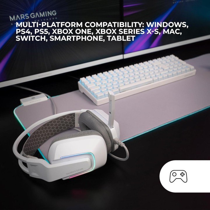 MARS GAMING MH-STRIKE FRGB Gaming headset white