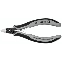 Elettronica di precisione Cutter laterale ESD, lunghezza 125 mm, laccatura superficiale, impugnature multi-componente