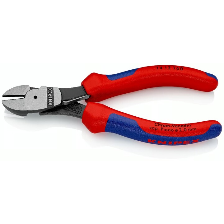 KNIPEX 74 12 160 alicate de corte diagonal de força 160 mm preto