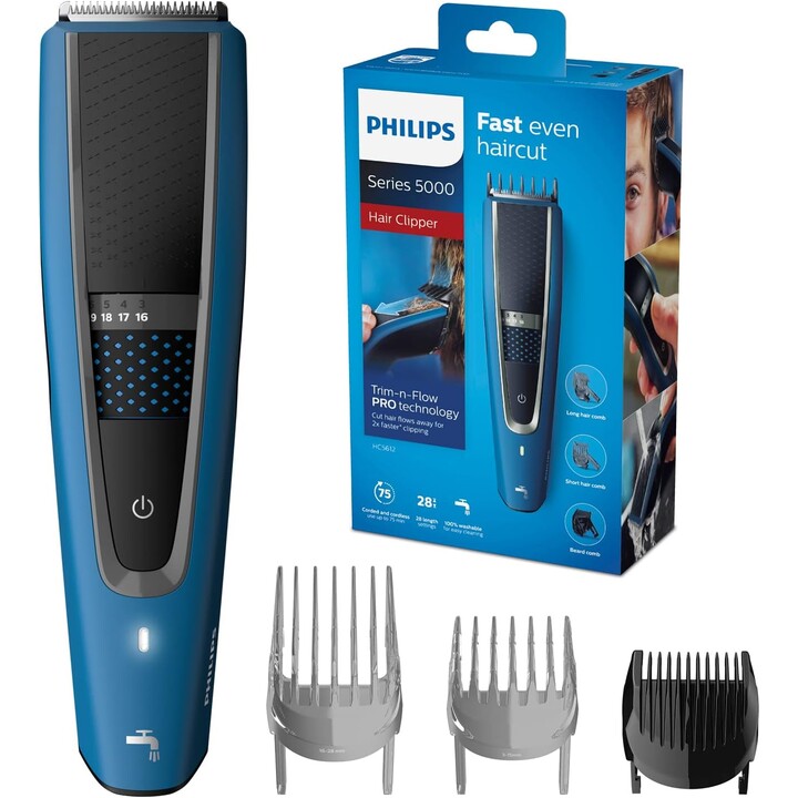 Philips Series 5000 Hair Clipper HC5612 / 15 avec des lames en acier inoxydable, bleu