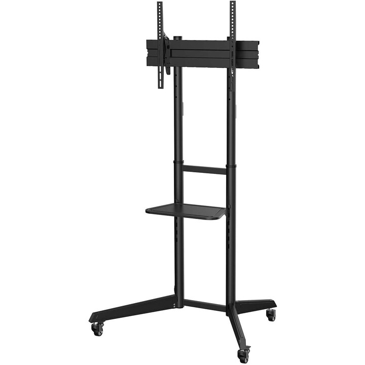 FT70TE-211 Stand de plancher Eco avec roues, bac DVD pour moniteur / télévision 50kg (37-70 lb), noir