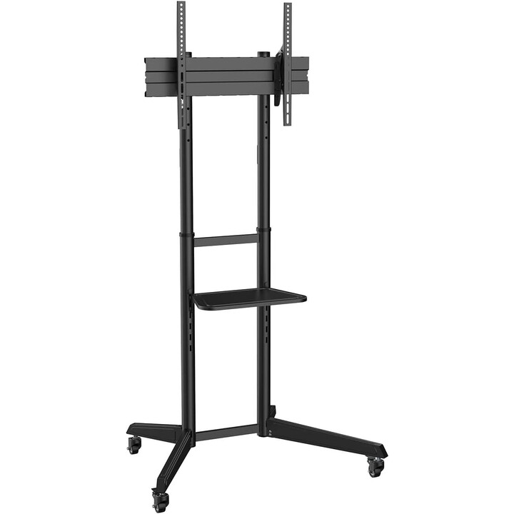 FT70TE-211 Piso ecológico com rodas, bandeja de DVD para monitor/TV 50kg (37-70lb), preto