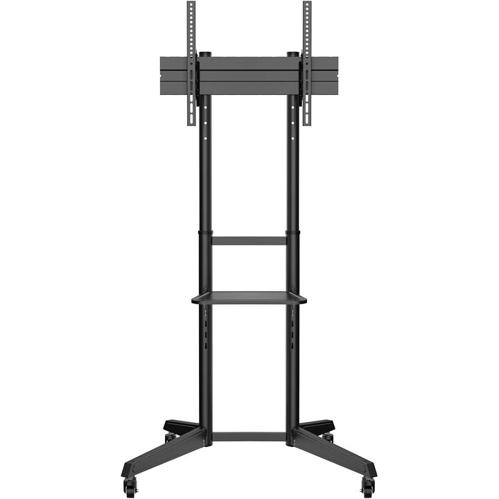 FT70TE-211 Stand de plancher Eco avec roues, bac DVD pour moniteur / télévision 50kg (37-70 lb), noir
