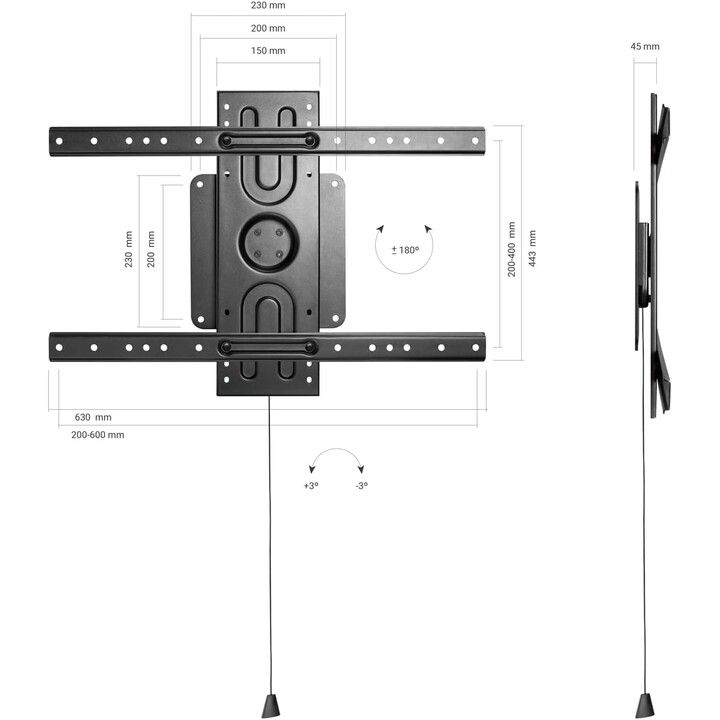 Soporte Eco Aisens WT80R-137 En Formato Vertical/Horizontal para Monitor/TV 50Kg de 37-80, Negro