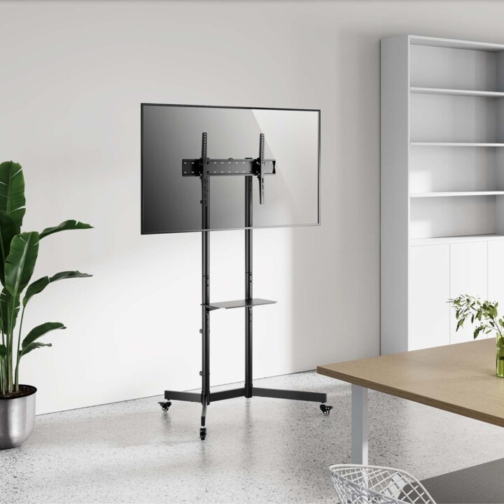 Aisens FT70TE-333 Stand de plancher inclinable avec roues pour TV 37 '- 70 ' / jusqu'à 45 kg