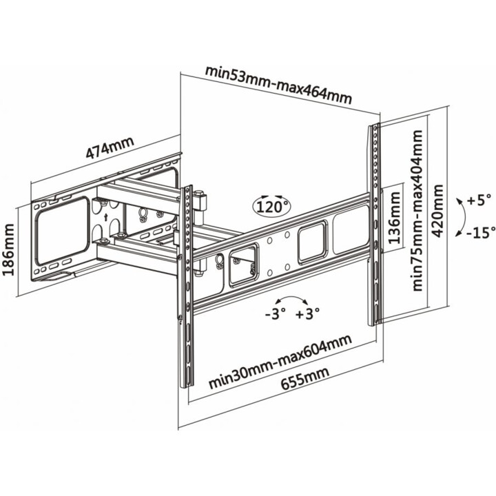 Aisens wt70tsle-023 eco pivotant, inclinaison et stand de niveau (TVS 37 ”-70”)