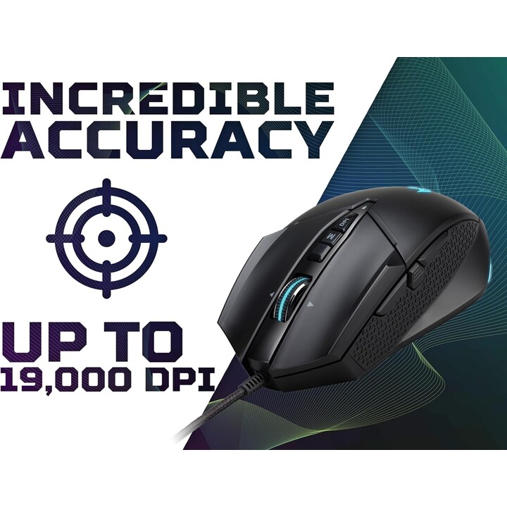 Acer - Cestus 335 Ambidextroso Mouse USB Tipo A 19000 dpi