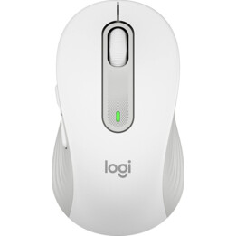 Mouse Logitech Signature M650 per aziende wireless Bluetooth 2.4 GHz Bolt con ricevitore USB bianco sporco
