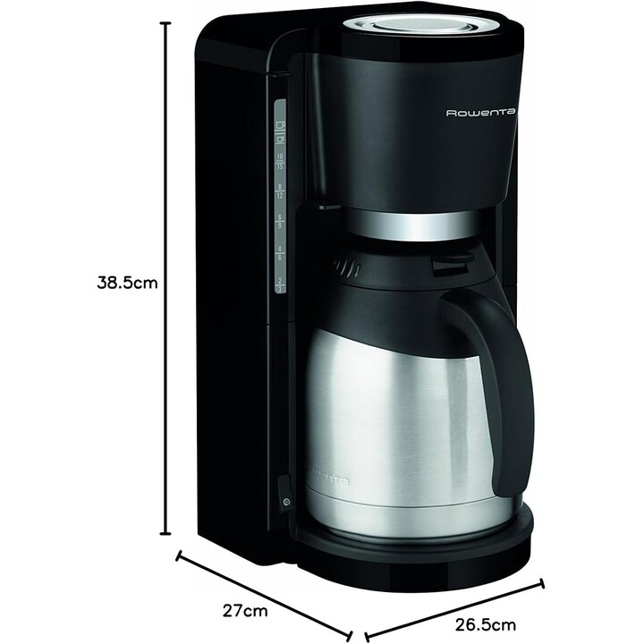 Machine à café filtre Rowenta Milano Thermo CT 3818, noir/acier inoxydable