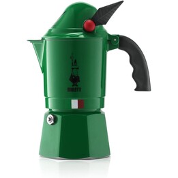Bialetti Moka Express Alpina: Iconic Colovetop Espresso Machine, Pot Moka a 3 tazze (4,3 once - 4,4 FL Oz), alluminio, verde