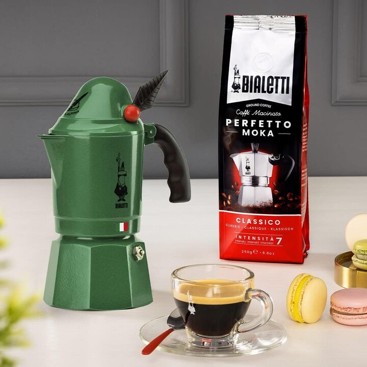 Bialetti Moka Express Alpina: Iconic Stovetop Espresso Machine, 3-Cup Moka Pot (4.3 oz - 4.4 fl oz), Aluminum, Green