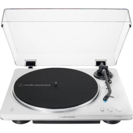 Giradiscos inalámbrico con tracción por correa totalmente automático en blanco